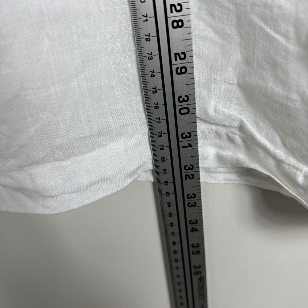 Bryn Walker 100% Linen White Tunic Top Womens Size XL Layering Lagenlook Minimal - Picture 11 of 13